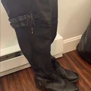 Thigh high black boots!